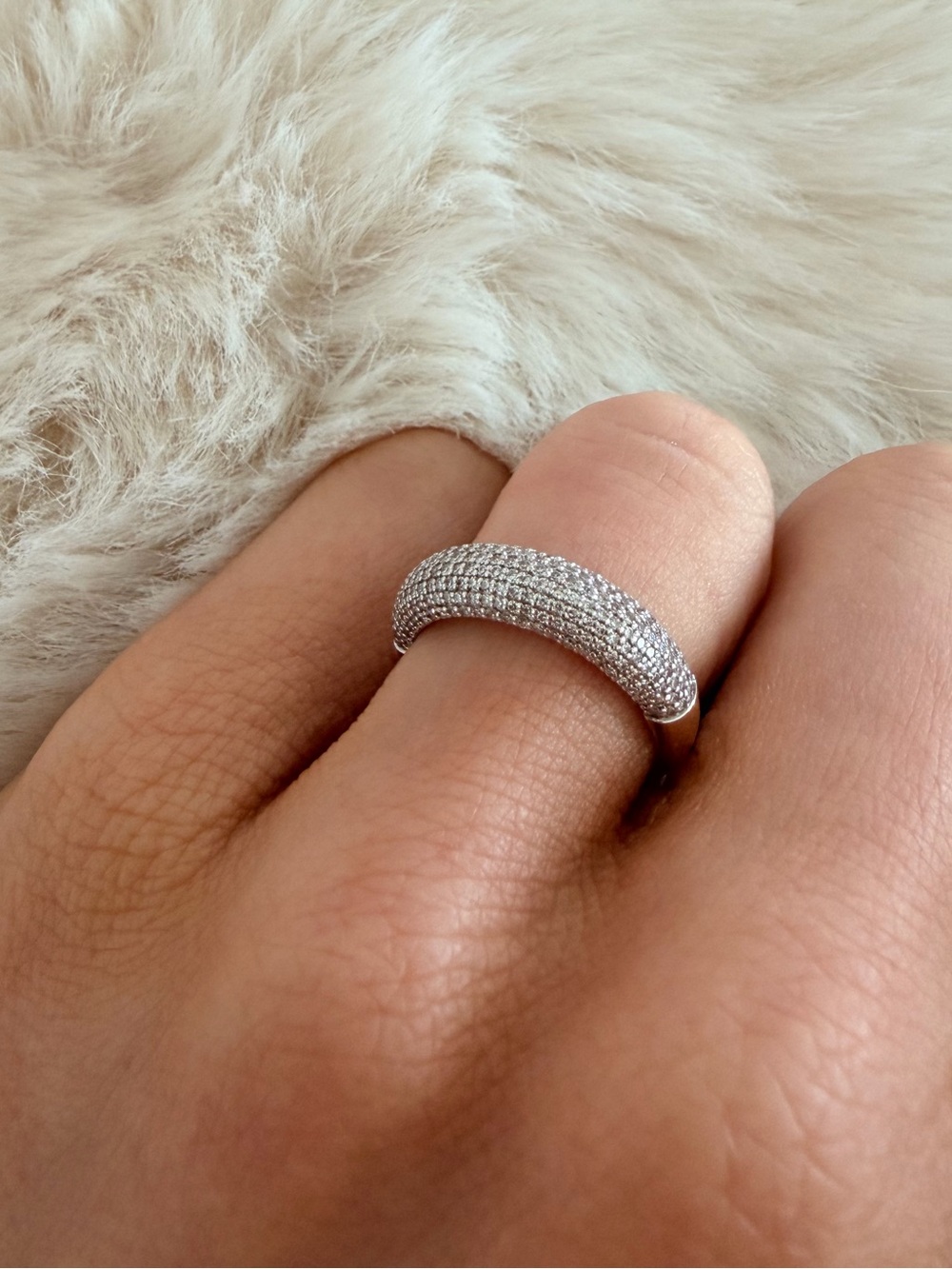 Ring Concierge Solid 14k Gold Genuine Earth Mined Pave Diamond Dome Ring